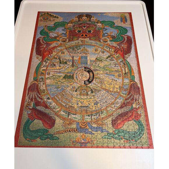Tibetan Wheel of Life Pomegranate Art Piece Puzzle 1000 Piece 20" X 27" COMPLETE - Picture 3 of 3